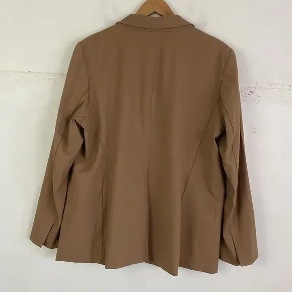 MM LAFLEUR camel brown Yiyan wool single breasted classic blazer sz 16